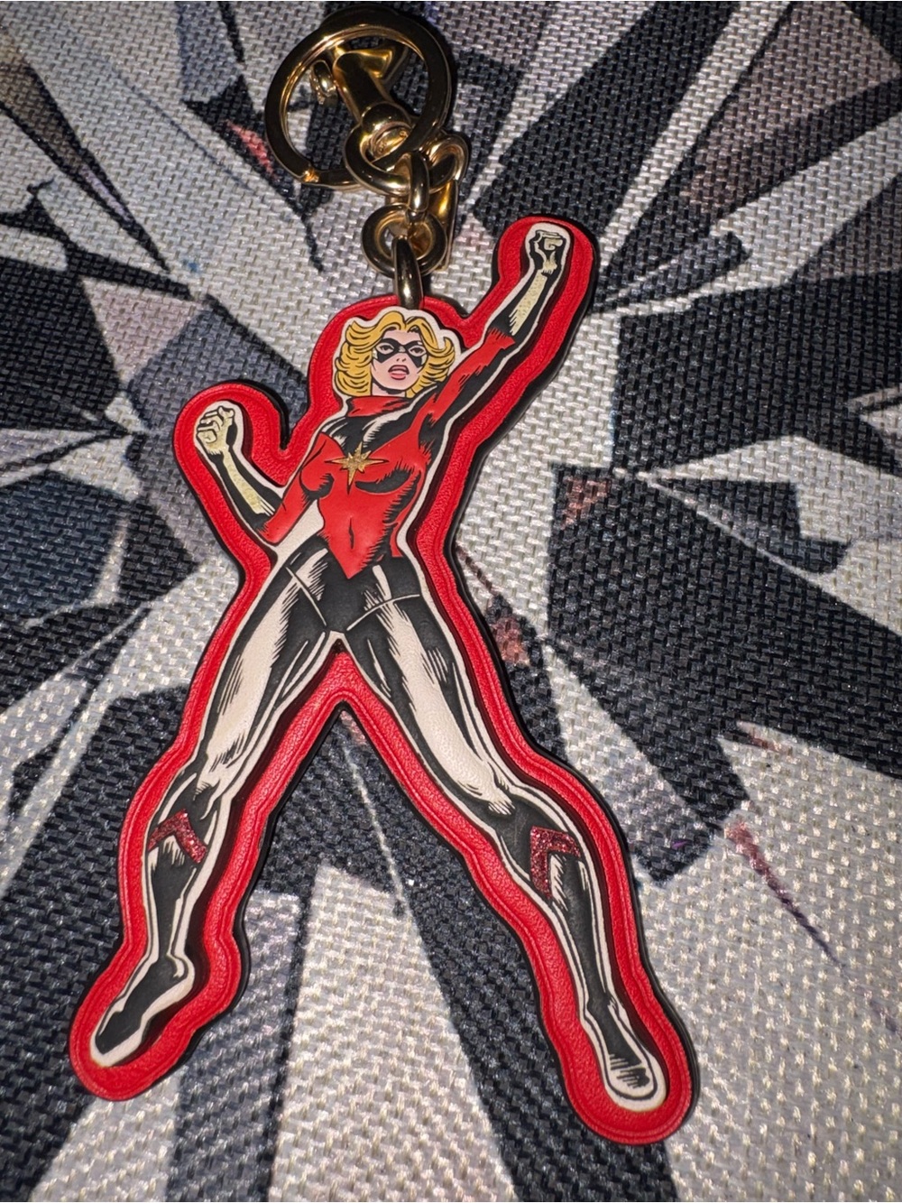 Coach Marvel X CAPTAIN MARVEL & BAG CHARM Gold Hardware